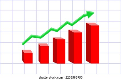 uptrend graphic diagram vector illustration with red color