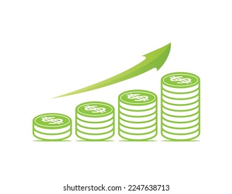 Uptrend of market invetment vector symbol isolated