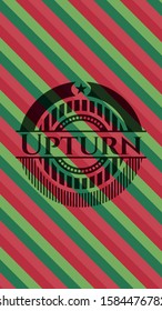 Upturn christmas badge background. Vector Illustration. Detailed.