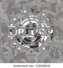 Upturn grey camouflage emblem