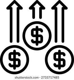 upturn line icon illustration vector