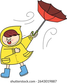 an upturned umbrella in a rainstorm