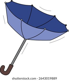an upturned umbrella in a rainstorm
