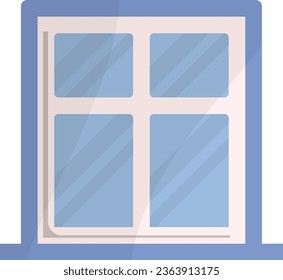 Upvc Energy Efficient Window concept, Closed Tinted Windows Frame vector color icon design, Handyman Services symbol, House Repairing sign, Civil Engineering and Building Contractor stock illustration