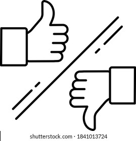 upvote and downvote vector icon design, Presidential elections 2020 in United States Symbol on White background, Like Vs Dislike Concept, 