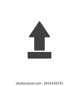 Upward arrow button vector icon. filled flat sign for mobile concept and web design. Upload Button glyph icon. Symbol, logo illustration. Vector graphics