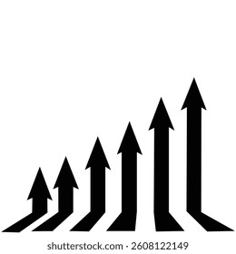 Upward arrow centered in square brackets on white background . vector illustration Eps 10 .