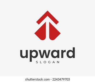 Upward Arrow Up Direction Forward Launch Boost Fast Speed Success Business Icon Vector Logo Design
