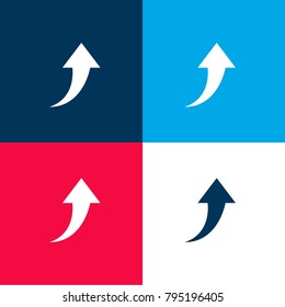 Upward Arrow four color material and minimal icon logo set in red and blue