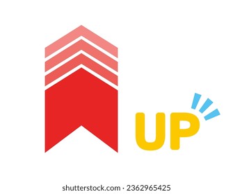 Upward arrow icon. Business illustration.