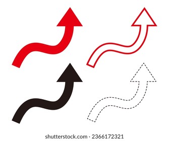 Upward arrow icon. Business illustration.