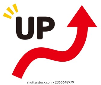 Upward arrow icon. Business illustration.
