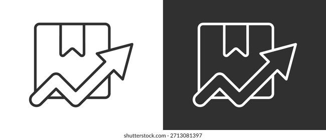 Aufwärtspfeil-Symbolsatz, Vektorgrafik-Kollektion einzeln auf Schwarz und Weiß