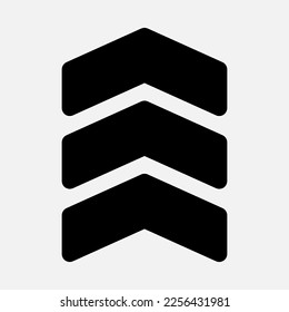 Upward arrow icon vector illustration in solid style, use for website mobile app presentation