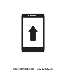 Aufwärtspfeil innerhalb eines mobilen Fensters, das digitales Wachstum und mobile Trends darstellt