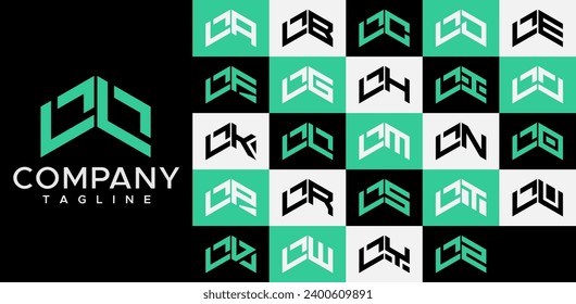 Upward arrow letter L LL logo design set