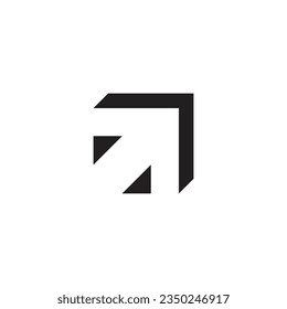 Logo de la flecha arriba dentro de una caja sobre un fondo blanco