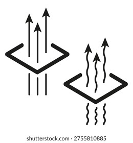 Upward arrow motion. Plane breakthrough Vector. Growth progress success symbol. Simple corporate concept illustration. EPS 10.