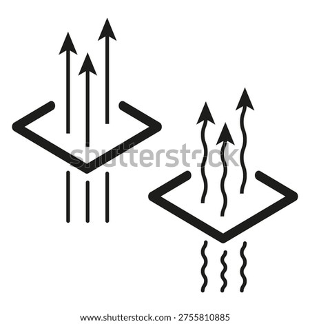 Upward arrow motion. Plane breakthrough Vector. Growth progress success symbol. Simple corporate concept illustration. EPS 10.