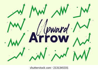 Upward arrow objects collection going up and down for startup business with trending data.