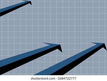 Upward Arrow on Graph Paper Background