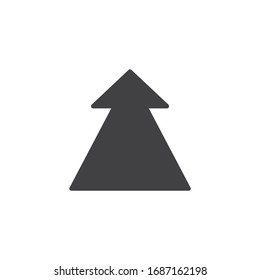 Upward arrow vector icon. Straight pointer filled flat sign for mobile concept and web design. Arrow Up glyph icon. Symbol, logo illustration. Vector graphics
