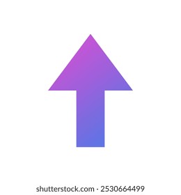 Ícone de vetor de seta para cima para site, símbolo de design plano.