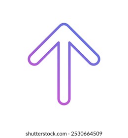 Ícone de vetor de seta para cima para site, símbolo de design plano.