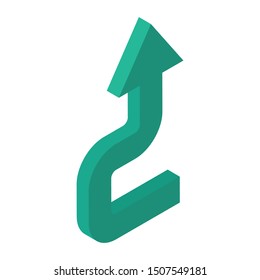 
Upward arrow vector, isometric icon design of upload sign 
