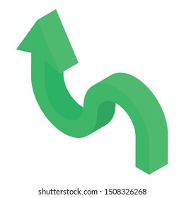 
Upward arrow vector, isometric icon design of upload sign 
