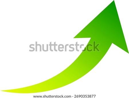 Upward arrow, yellow and green gradient version