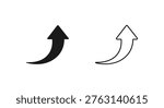 Upward Arrows Curve Black White Vector