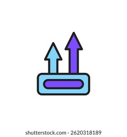 Flechas ascendentes que representan el crecimiento y el progreso en la gestión de datos para la estrategia de marketing en Internet en un contexto digital