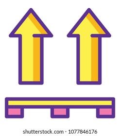 
Upward arrows symbolising how to keep packages
