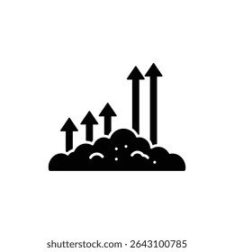 Upward Arrows Through Soil Representing Growth and Environmental Progress
