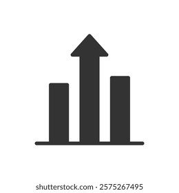 Upward bar chart glyph icon. Vector illustration