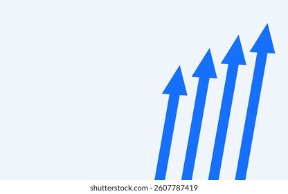 Upward Blue Arrows on Light Grey Background Symbol of Growth and Progress