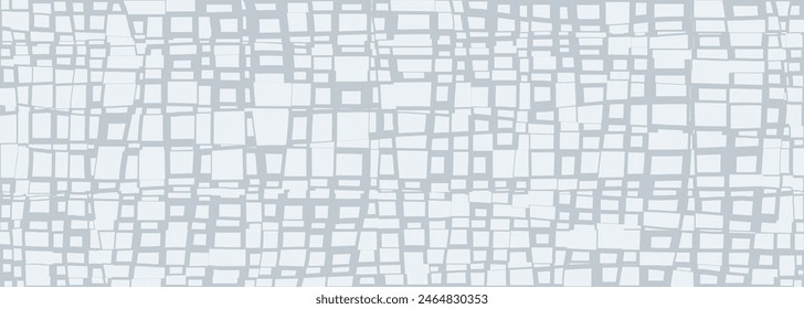 Aufwärts blaue Farbe nahtlose Muster mit unregelmäßigen geometrischen abstrakten Rechtecken. Abstrakter, trendiger, schlichter, minimalistischer, nahtloser Hintergrund. Vektorillustration