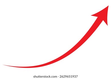 Upward blue curved arrow icon Business Growth, Success, Finance, Profit Increase, Positive Trend, Analytics, Marketing, Economic Rise, Stock Market, Investment, and Performance Concept