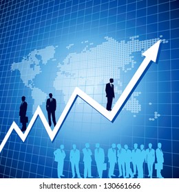 upward business arrow with businessman