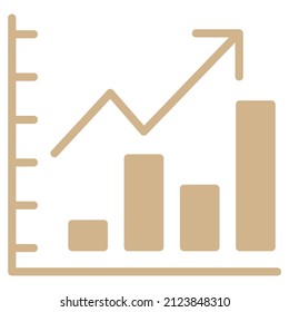 upward chart up vector icon sign symbol. isolated graphic illustration