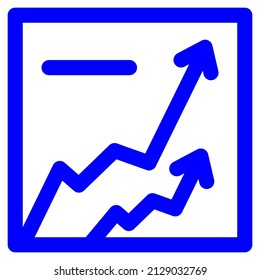 upward chart up vector icon sign symbol. isolated graphic illustration