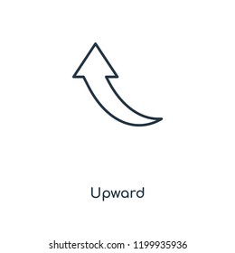 Upward concept line icon. Linear Upward concept outline symbol design. This simple element illustration can be used for web and mobile UI/UX.