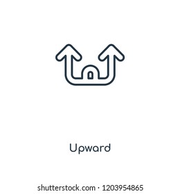 Upward concept line icon. Linear Upward concept outline symbol design. This simple element illustration can be used for web and mobile UI/UX.