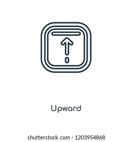 Upward concept line icon. Linear Upward concept outline symbol design. This simple element illustration can be used for web and mobile UI/UX.