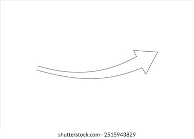seta curva para cima ilustração de vetor de linha contínua	