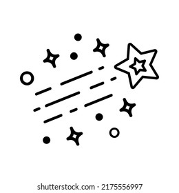 Upward Diagonal Shooting Star Flat Icon Design