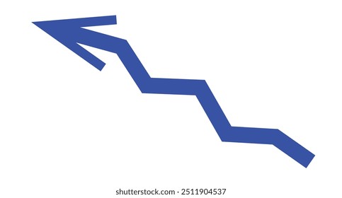 Seta para cima ícone gráfico vetorial mostrando gráfico de barra de crescimento empresarial. seta com símbolo gráfico vetorial. Seta para cima fintech logotipo isolado no fundo branco EPS10