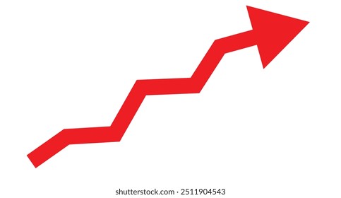 Seta para cima ícone gráfico vetorial mostrando gráfico de barra de crescimento empresarial. seta com símbolo gráfico vetorial. Seta para cima fintech logotipo isolado no fundo branco EPS10