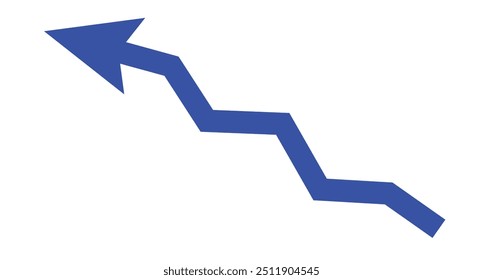 Upward direction arrow vector graphic icon showing business growth bar graph. arrow with vector graphic symbol. Upward arrow fintech logo isolated on white background EPS10